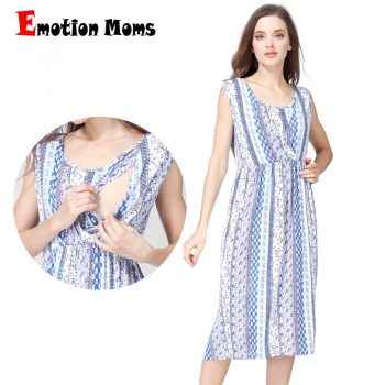 Emotion Moms V-Neck Maternity clothing Breastfeeding Dresses Summer Causal nursing Dress Pregnancy Dress for Pregnant Women