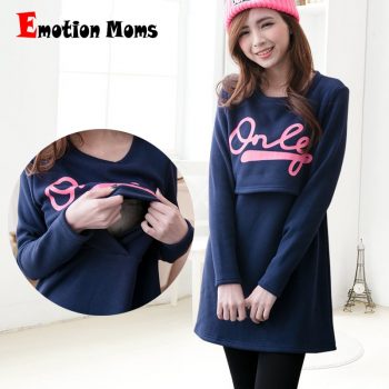 Emotion Moms Cotton maternity clothing Fabric Fashion Maternity Dresses Breastfeeding Dress Nursing Clothes for pregnant women