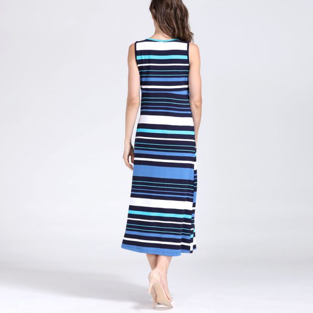 Emotion Moms Sleeveless Maternity Dress Summer Long Striped Breastfeeding Dresses Cotton Nursing Dress for Pregnancy Woman