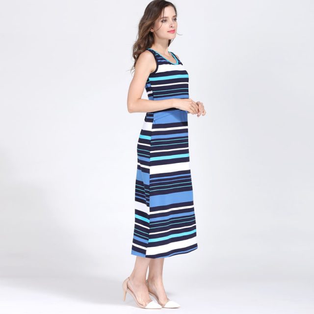 Emotion Moms Sleeveless Maternity Dress Summer Long Striped Breastfeeding Dresses Cotton Nursing Dress for Pregnancy Woman