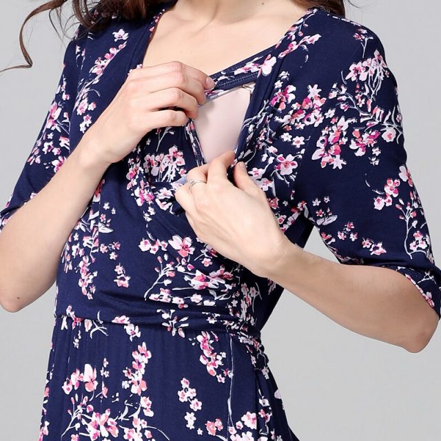 Emotion Moms Maternity Nursing Dress Party Floral Dress Maternity Clothes for Pregnancy Breastfeeding Dresses for Pregnant Women