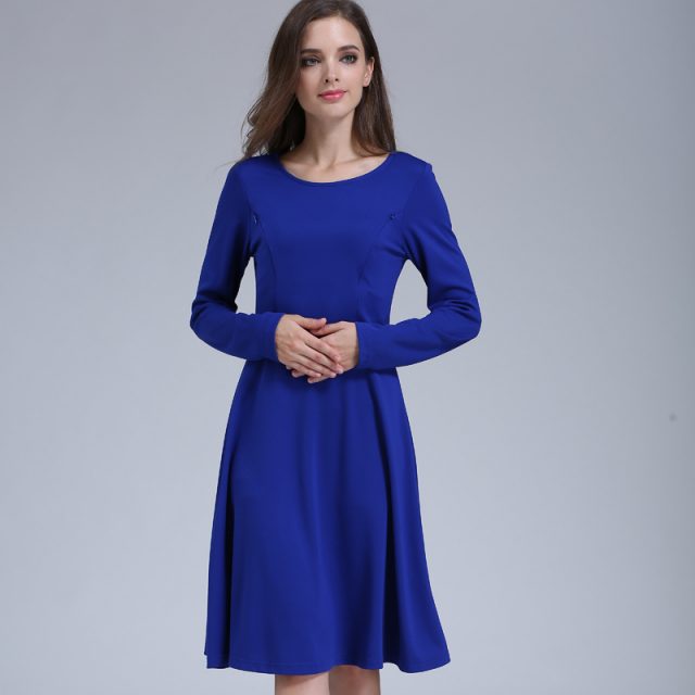 Emotion Moms Long Sleeve Maternity Clothes Nursing Dress Patchwork Breastfeeding Dress for Pregnant Women Maternity dresses