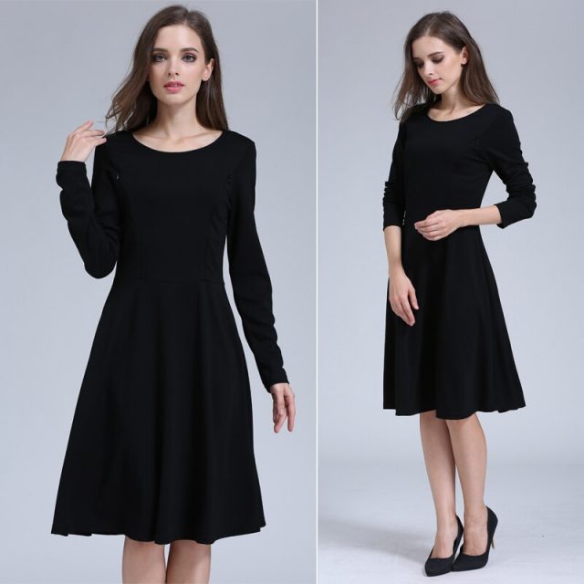 Emotion Moms Long Sleeve Maternity Clothes Nursing Dress Patchwork Breastfeeding Dress for Pregnant Women Maternity dresses