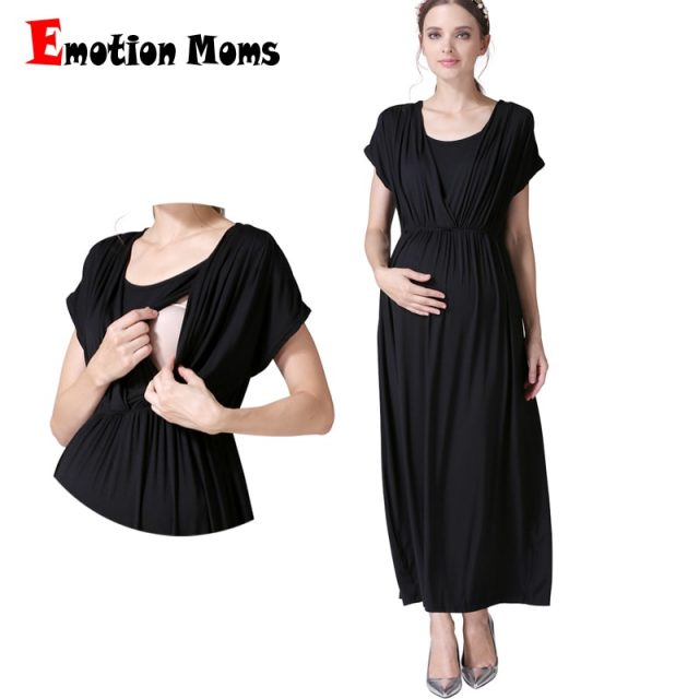 Emotion Moms Summer Maternity nursing Dress Breastfeeding Dresses for Pregnant Women Maternity Clothes V-Neck Pregnancy Dress