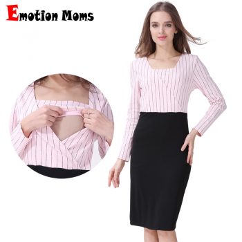 Emotion Moms Maternity Clothes Pregnancy Dress Breastfeeding Dresses for Pregnant Women Fashion Spring Autumn Nursing Dress