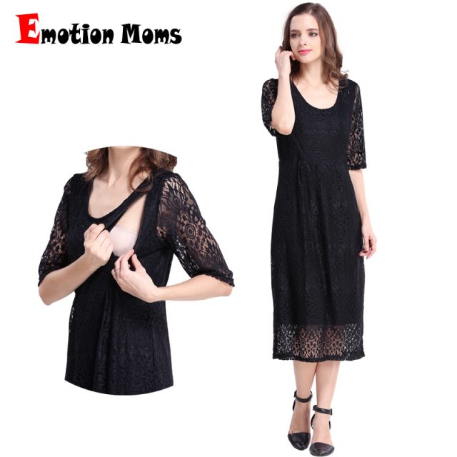Emotion Moms New Lace maternity clothes Party Maternity Dresses Nursing Breastfeeding Dress for Pregnant Women Pregnancy dress