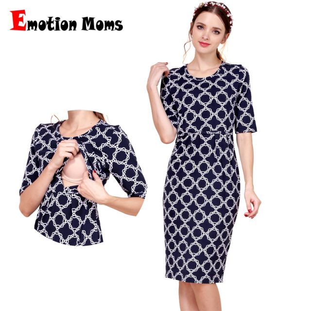 Spring Stretch Cotton Maternity Clothes Half Sleeve Breastfeeding Party Dresses Nursing Dress Big size for Pregnant Women S-XXL