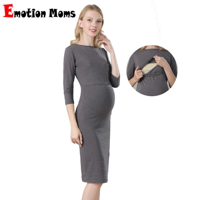 Emotion Moms Maternity Dresses Pregnancy Clothes Party Maternity Clothes For Pregnant Women Nursing Dress Breastfeeding Dresses