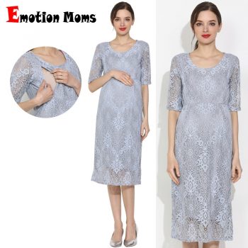 Emotion Moms New Lace Maternity Clothes Party Maternity Dresses Nursing Breastfeeding Dress For Pregnant Women Pregnancy Dress
