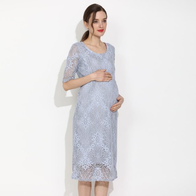 Emotion Moms New Lace Maternity Clothes Party Maternity Dresses Nursing Breastfeeding Dress For Pregnant Women Pregnancy Dress