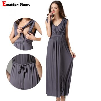 Emotion moms Women's Long Summer Party Evening Dresses  Maternity Nursing Breastfeeding pregnancy Dresses for Pregnant Women