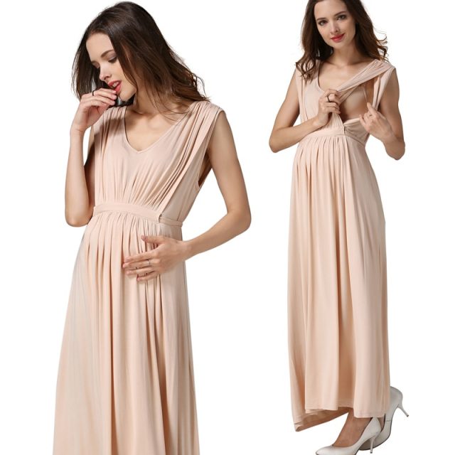 Emotion moms Women’s Long Summer Party Evening Dresses  Maternity Nursing Breastfeeding pregnancy Dresses for Pregnant Women