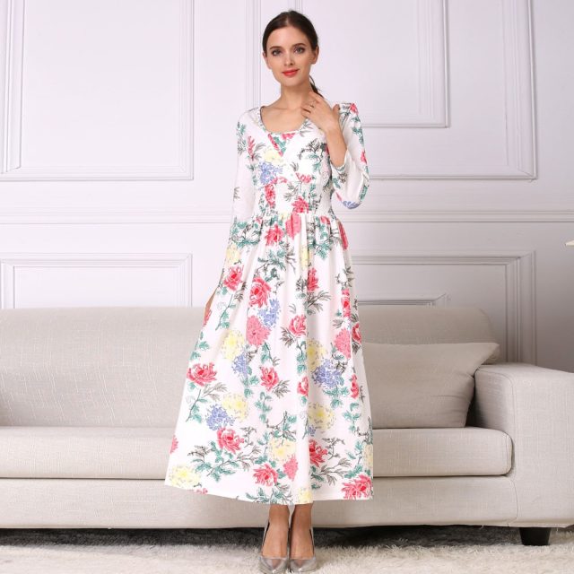 Emotion Moms NEW Floral Cotton Blend Maternity Clothes for Pregnant Women Lactation Dress Long Breastfeeding Dresses