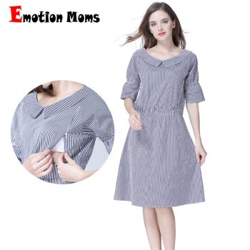 Emotion Moms Striped Maternity Clothes Nursing Breastfeeding pregnancy Dresses for Pregnant Women Maternity Dress S M L XL