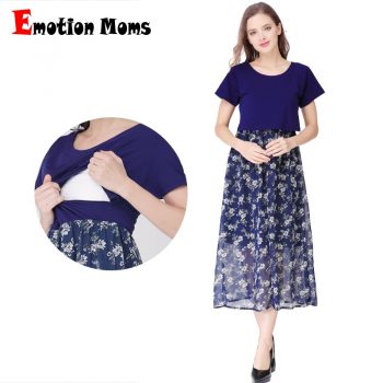Emotion Moms Short Sleeve Pregnancy Maternity Clothes Maternity Dress Breastfeeding Dresses for Pregnant Women Nursing Dress