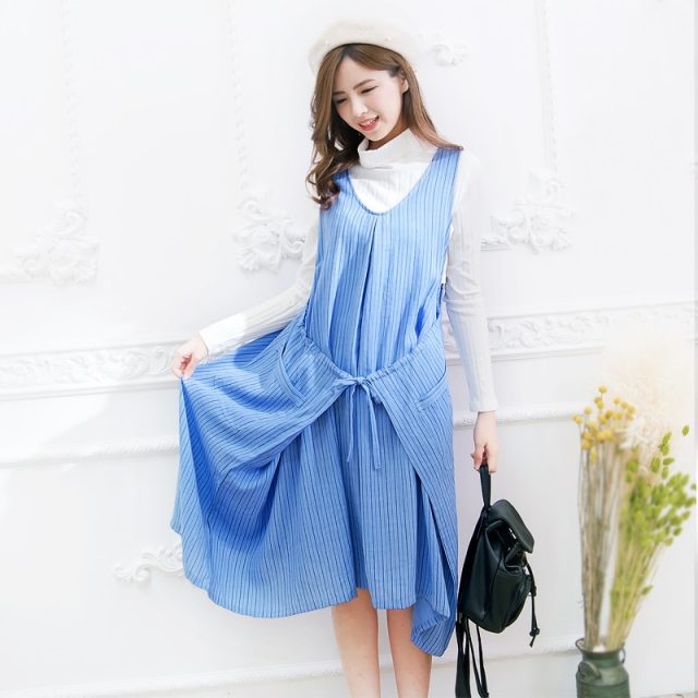 Emotion Moms Fashion Striped Maternity Clothes Breastfeeding Dresses for Pregnant Women Casual Nursing Clothing Maternity Dress