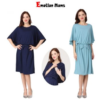 Emotion MomsHot Mom Breastfeeding Clothes Spring New Five-point Sleeves Pregnant Women Dress Loose Pregnant Women Breastfeeding