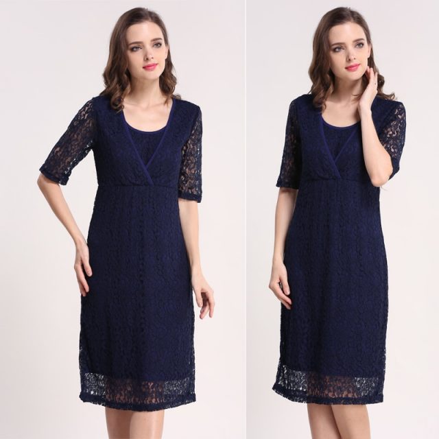 Emotion Moms Lace maternity clothes Party Maternity Dresses Breastfeeding Nursing Dress for Pregnant Women Pregnancy dress