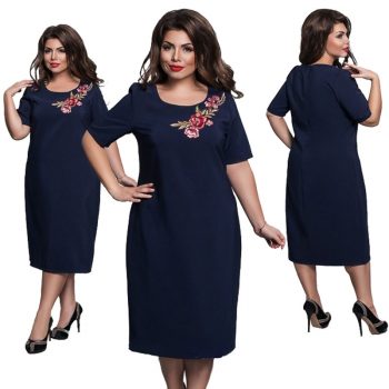 6XL Elegant Ladies Women Dress Fashion Sexy Party Plus Size Maxi Straight Dresses Casual Loose Large Sizes Slim Office Vestidos