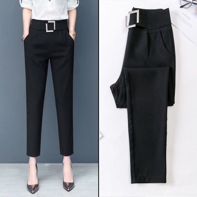 MISSMEOW  harem pants summer women’s pants women high waist  women pants casual office Trousers Slim Stretch women’s trousers