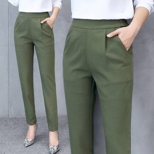 Fashion Summer and Autumn New Thin Stretch Harem Pants 2019 Women Loose Large Size Korean Wild Trousers Casual Trousers Women