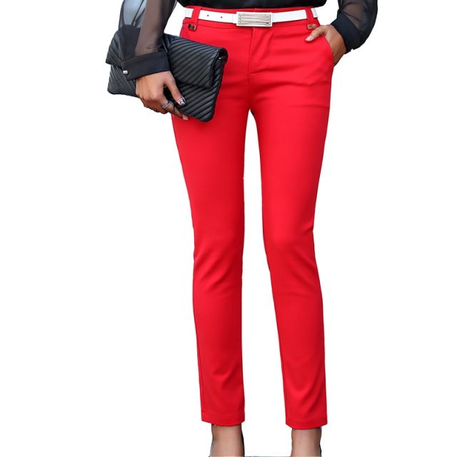 Women Pencil Pants 2019 Autumn High Waist Ladies Office Trousers Casual Female Slim Bodycon Pants Elastic Pantalones Mujer