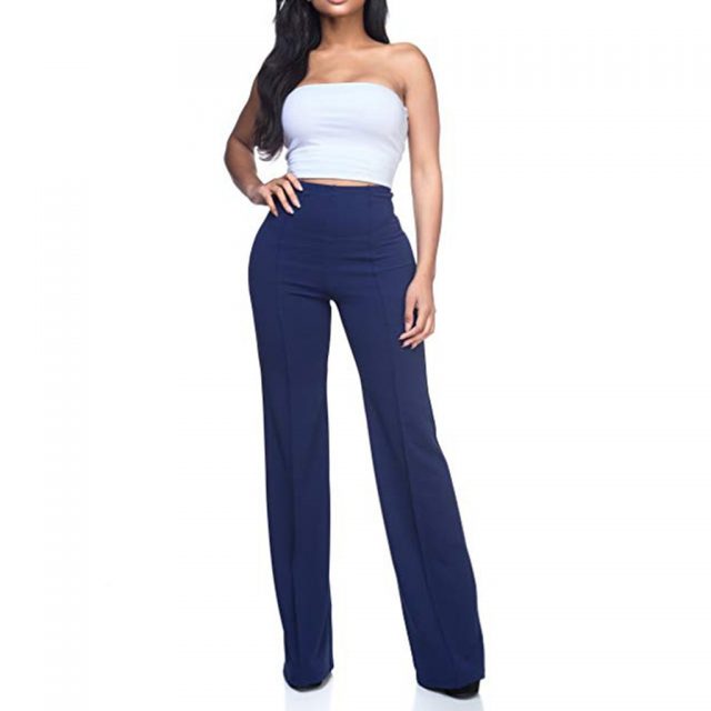 Women’s Solid Loose Wide Long Trousers flare leggings fashion 2019 autumn women sexy High Waist Flowing Palazzo Pants trousers