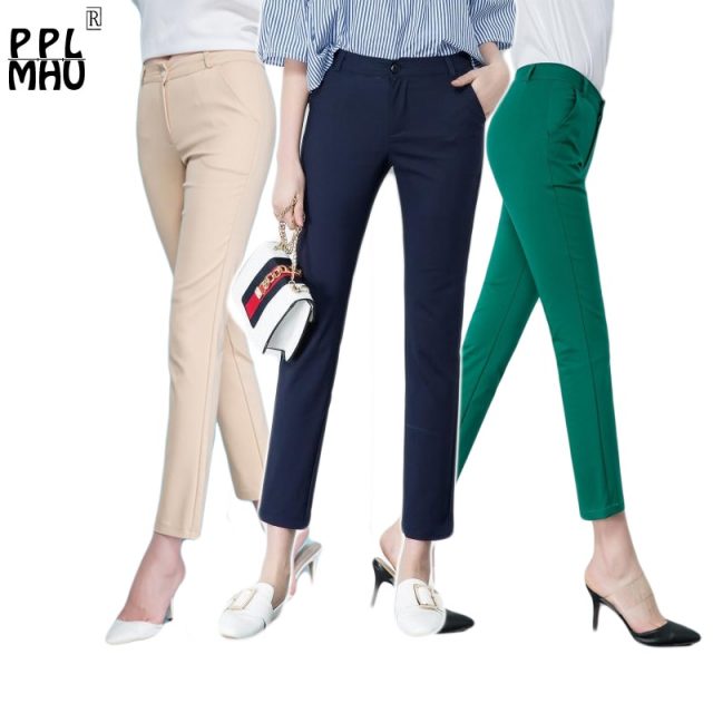 Women’s Casual Candy Pencil Pants 2019 New arrival 95% Cotton Elastic Slim Skinny Pants Femal Women’s Stretch Pencil Trousers