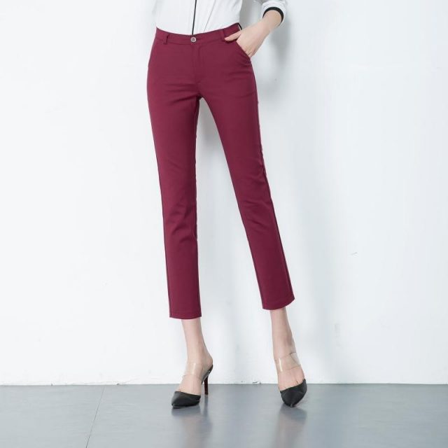 Women’s Casual Candy Pencil Pants 2019 New arrival 95% Cotton Elastic Slim Skinny Pants Femal Women’s Stretch Pencil Trousers