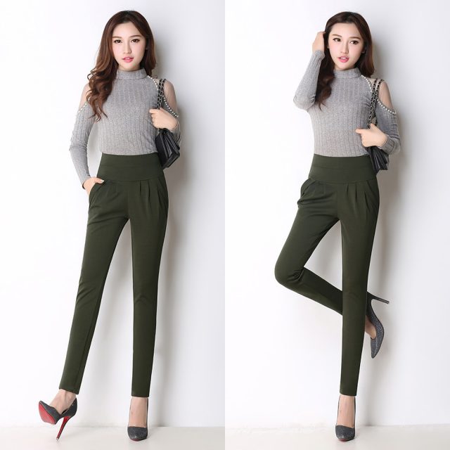 New Autumn Women Casual Loose High Waist Harem Pants Ladies Office Pants Plus Size Trousers S~4XL 5XL 6XL Blue Red Khaki Brown