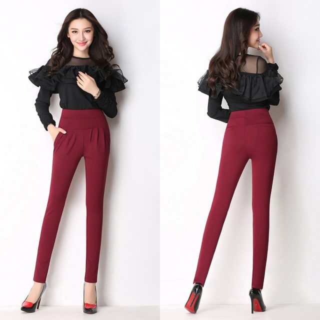 New Autumn Women Casual Loose High Waist Harem Pants Ladies Office Pants Plus Size Trousers S~4XL 5XL 6XL Blue Red Khaki Brown