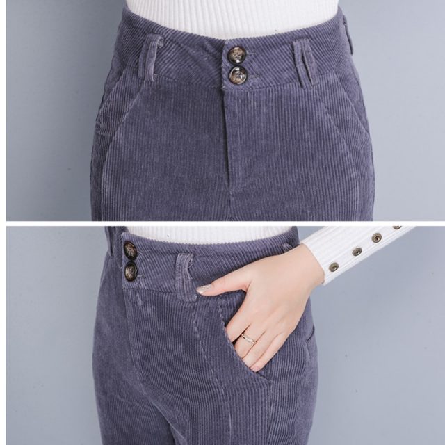 Flare Pants Women 2019 Autumn Winter High Waist Casual Female Skinny Trousers Elegant Office Lady Elastic Waist Flare Hem Pants