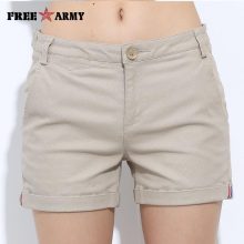 FreeArmy Brand Women’s Shorts Summer Two Designs Female Casual Cotton Shorts Women Plain Denim Shorts Embroidery Short Lady