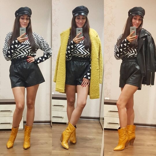 2019 Autumn New Korean Style Female Sexy Leather Shorts High Waist Loose Wide Leg Short Femme Elastic Waist Belt Free Shipping