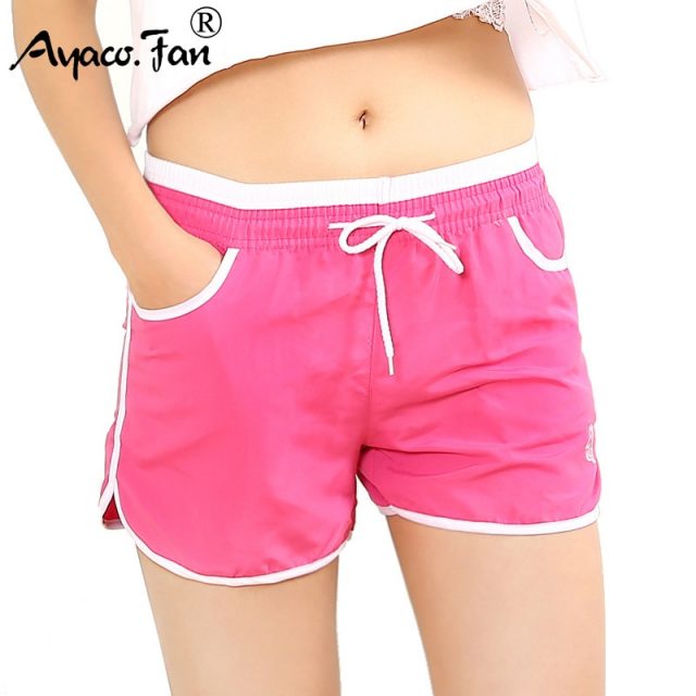 Hot Women Sports Shorts 2019 Summer New Cute Candy Color Patchwork Loose Shorts for Girls Lady Casual Soft Cozy Shorts Plus Size