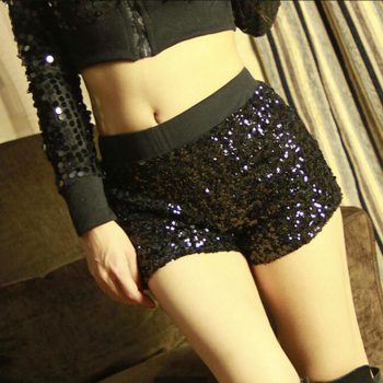 Sexy Dance Shorts Shiny Mini Sequined Shorts Hip-Hop Night Club Jazz Dancer Shorts Sequins Details Pole Dancing Clubwear FX2029