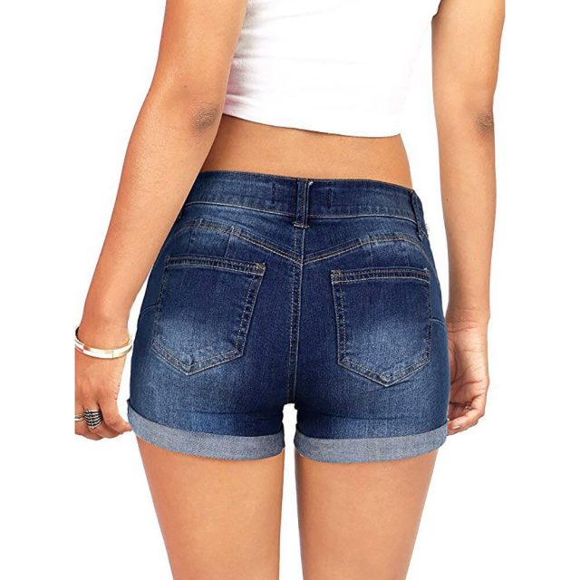 women’s shorts Women Low Waisted Washed Ripped Hole Short Mini Jeans Denim summer Shorts feminino
