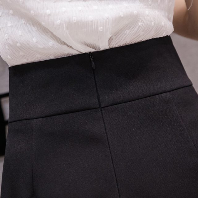Chiffon Korean Skirt Half-length Skirt Women  2019 High Waist Summer Irregular Shorts Women Chic Black Shorts Women