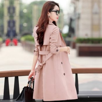 Spring Trench Coat for Women Streetwear Turn-down Collar Double Breasted Coats Female Plus Size 3XL XXXL Sobretudo Feminino