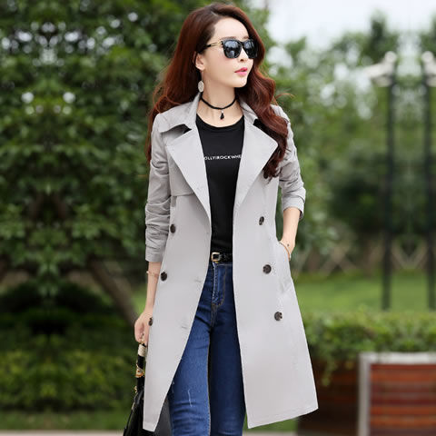 Spring Trench Coat for Women Streetwear Turn-down Collar Double Breasted Coats Female Plus Size 3XL XXXL Sobretudo Feminino