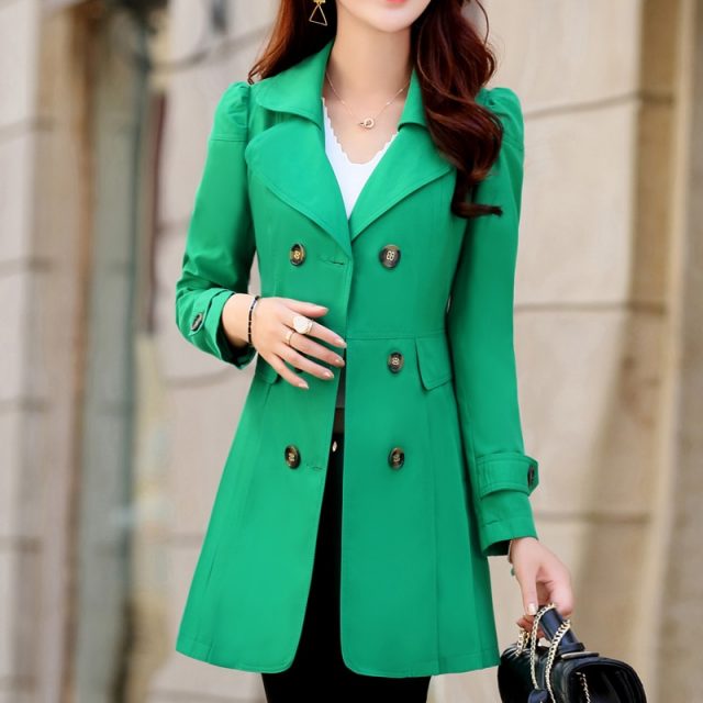 Spring Trench Coat for Women Streetwear Turn-down Collar Double Breasted Coats Female Plus Size 3XL 4XL Sobretudo Feminino