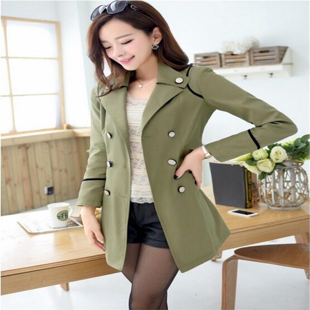 Windbreaker long section women Spring and Autumn new high-quality double-breasted ladies thin section Windbreaker