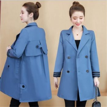 Fashion Women Trench Coat Autumn Medium-Long Female Coat Plus Size 3xl Button Women Clothes Turn-Down Collar Windbreak M257