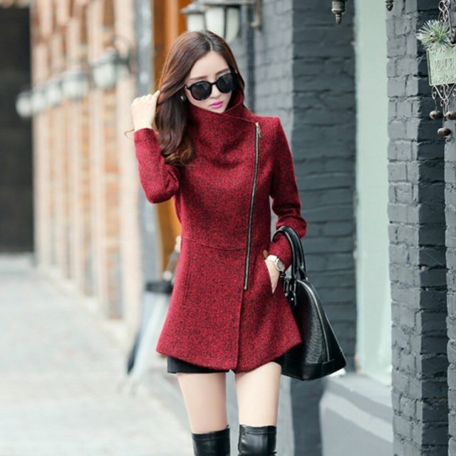 Europe autumn winter women’s woolen jackets coats fashion slim jackets coats casual warm outwear plus size
