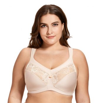 Women's Cotton Unlined Full Coverage Support Wire free Plus Size Minimizer Bra
