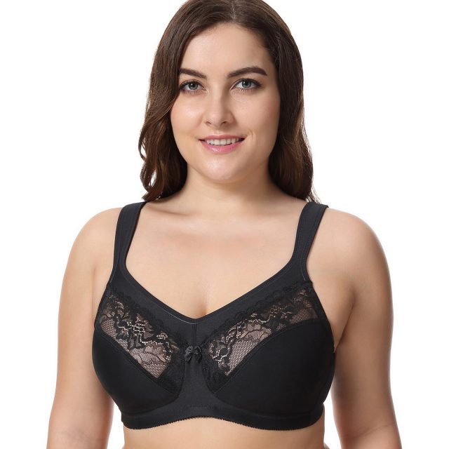Women’s Cotton Unlined Full Coverage Support Wire free Plus Size Minimizer Bra