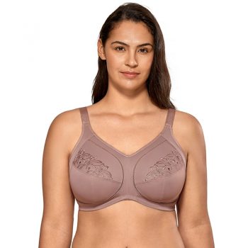 Women's Plus Size Embroidered Non-Padded Full Coverage Wirefree Bra