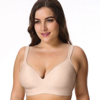 Women's Jacquard Everyday Comfort Seamless Padded Foam Contour Plus Size Wire Free Bra