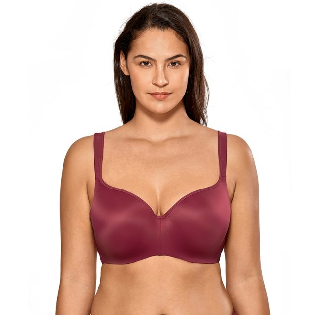 Women’s Full Figure Side Support Contour Smooth Underwire Balconette T-Shirt Bra Plus Size