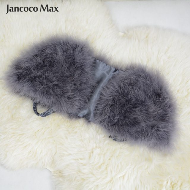 Jancoco Max 2019 Real Fur Cape Shrug Women Genuine Ostrich Feather Fur Shawl Poncho Fashion Hot Sale One Size S1264
